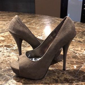 **NEW** Faux Suede Open Toe Stiletto Heels